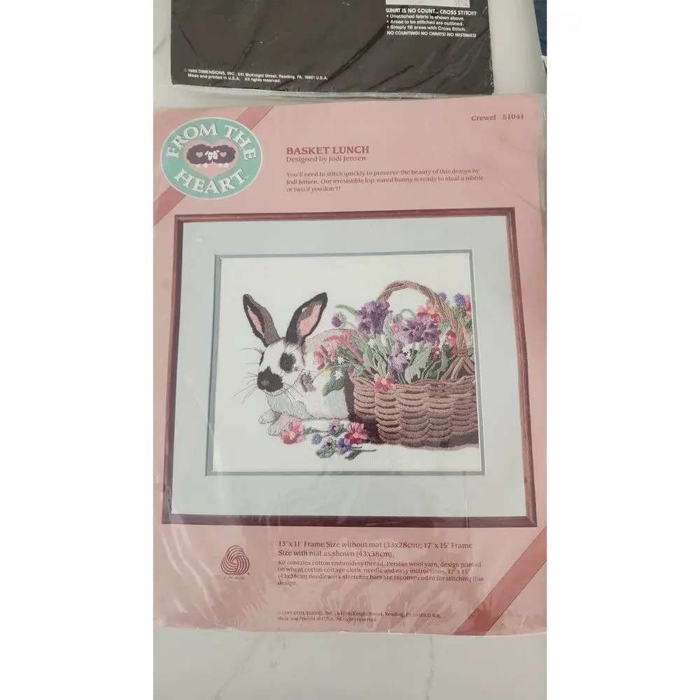 4 pc NEW Cross Stitch Candlewicking Pillow SUNSET Country, Dimensions From Heart